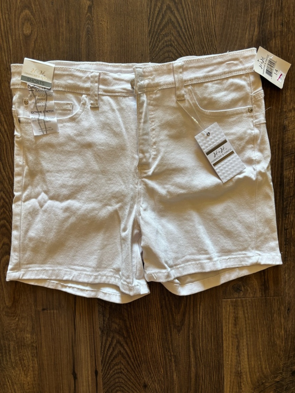 White Stretch Denim Jean Shorts